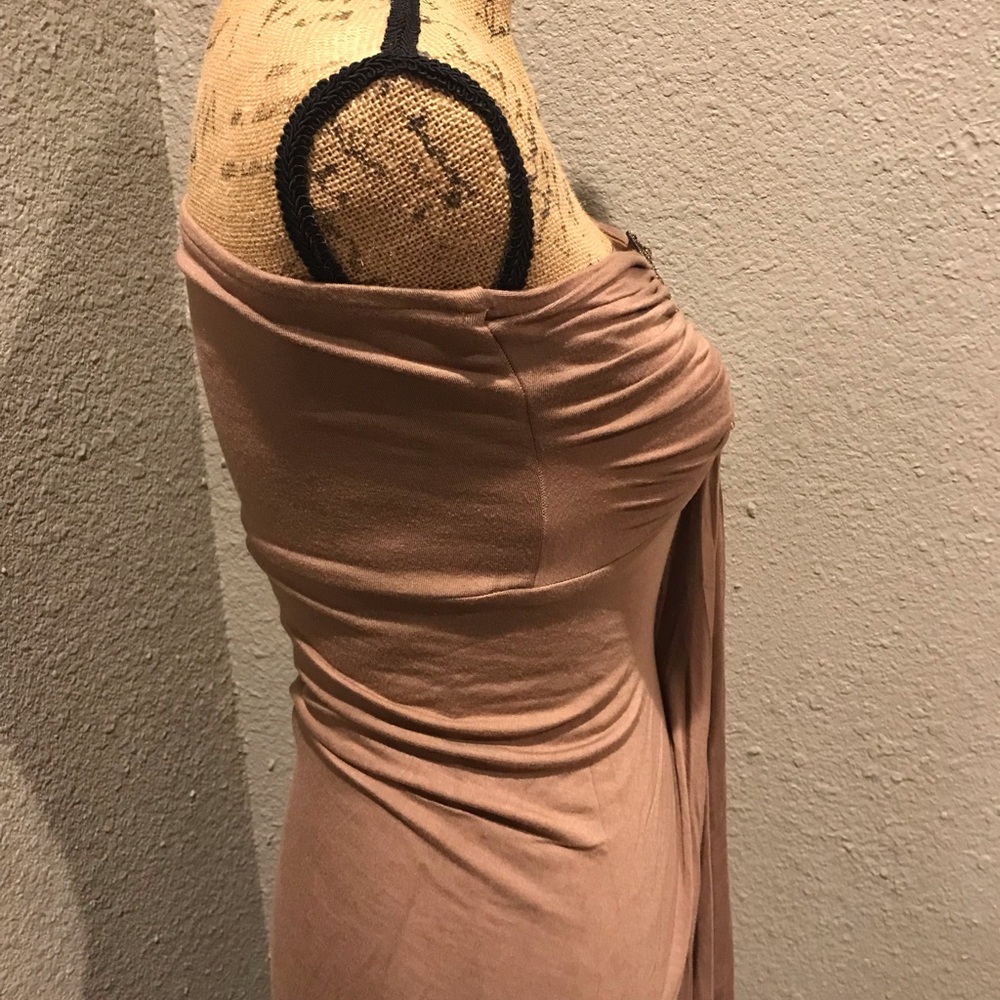 Sky Strapless Tan Dress with Embellishment - Picture 6 of 10
